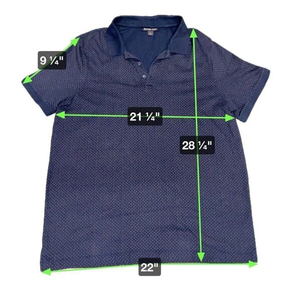 Michael Kors Polo Men’s Black Short Sleeve Size XL Collared Casual Polo Print - Picture 5 of 6